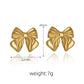 Mix Bow Knot Earrings [304 Stainless Steel 18K Gold Plated]