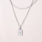 Silver Casual Simple Style Letter Rectangle Necklace [304 Stainless Steel]