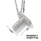 Three-dimensional Letter Zircon Pendant Necklace [304 Stainless Steel,Copper]