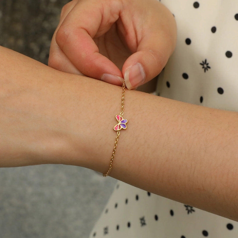 Flower/Butterfly Bracelets [201 Stainless Steel,18K Gold Plated]