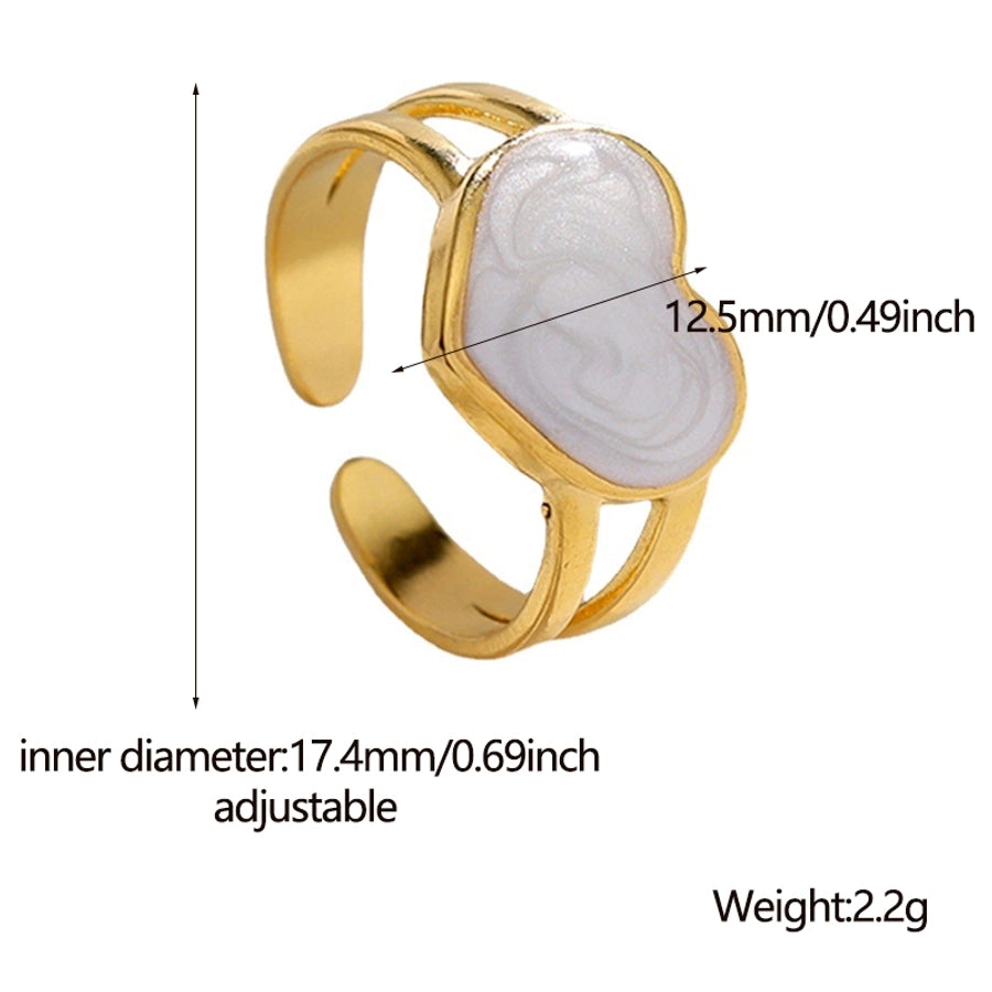 Heart Enamel Open Ring [Stainless Steel]