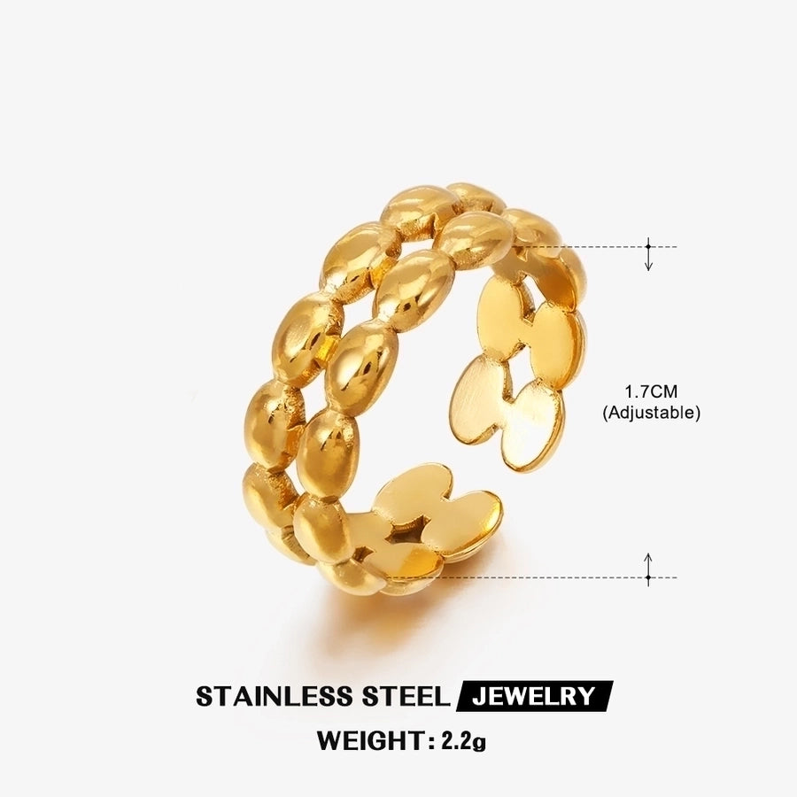 Simple Style Plating Ring [304 Stainless Steel 18K Gold Plated]