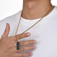 Rectangle Epoxy Necklace [304 Stainless Steel 18K Gold Plated]