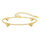 Heart Shape Zircon Bracelet [201 Stainless Steel, 18K Gold Plated]