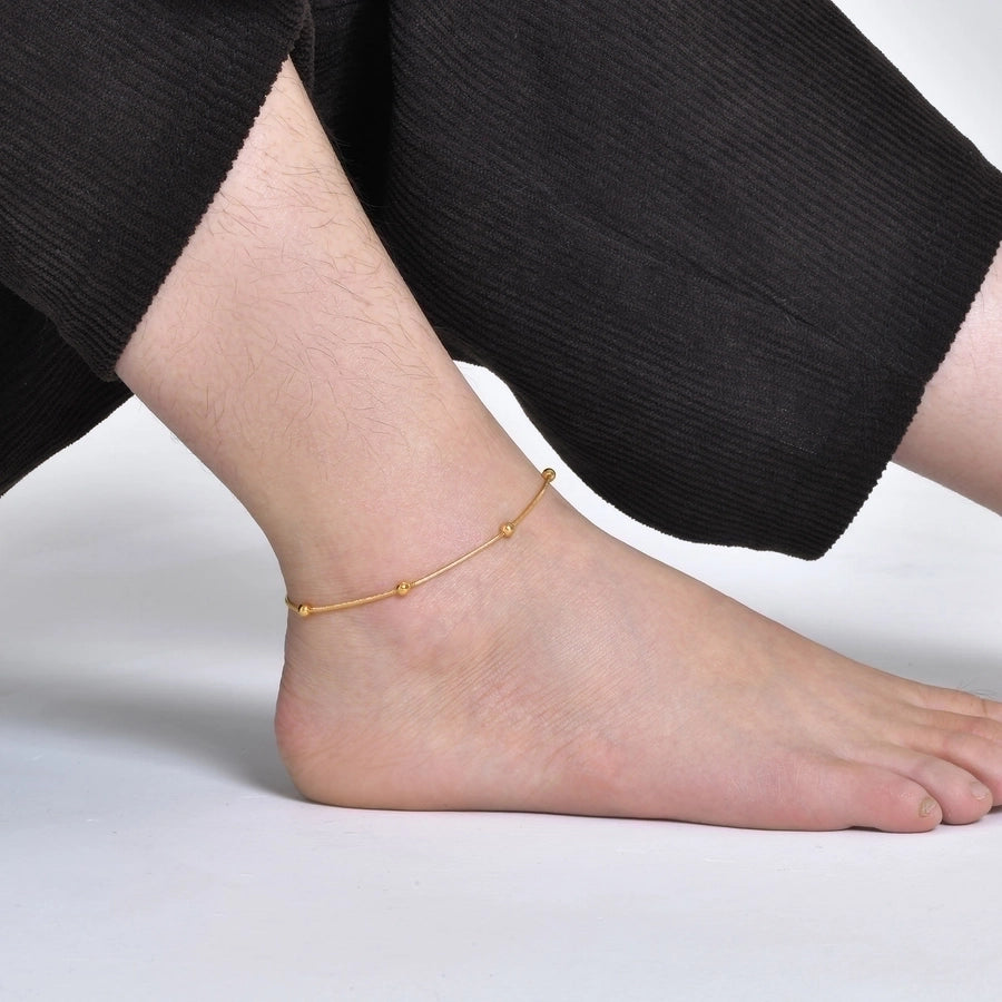 Tynnkjede Anklet [304 Rustfritt stål, 18K gullbelagt]