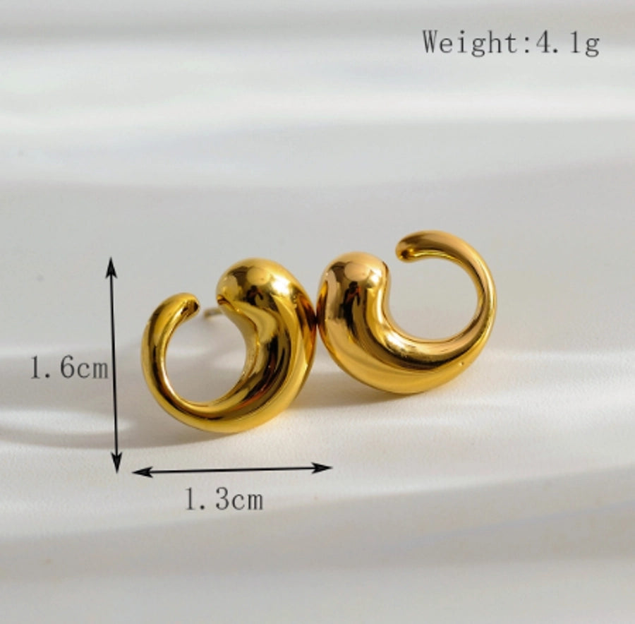 Modern Style Earrings [304 Stainless Steel,18K Gold Plated]