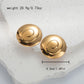 Round Irregular Ear Studs [304 Stainless Steel,14K Gold Plated]