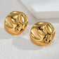 Irregular Round Earrings [304 Stainless Steel,18K Gold Plated]