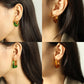 Boucles d'oreilles en résine époxy rectangulaire [304 en acier inoxydable, 18 carats en or]