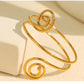 Swirl Pattern Ring/Bangle Bracelet [304 Stainless Steel,18K Gold Plated]