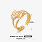 Heart Shape Open Ring [304 Stainless Steel 18K Gold Plated]