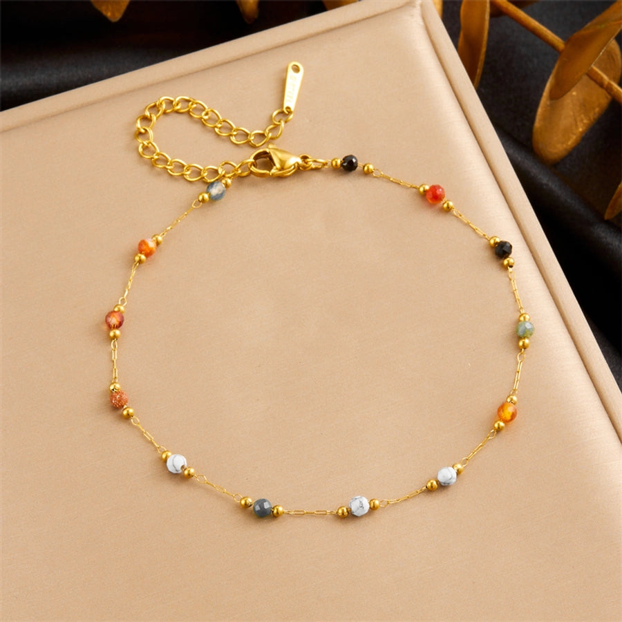 Vintage Style Circle Beads Anklet [304 acero inoxidable]