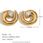 Swirl Water Droplets Spiral Plating Earrings [304 Stainless Steel,18K Gold Plated]