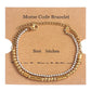 Letter Rhinestones Chain Card Bracelets [304 Stainless Steel,18K Gold Plated]