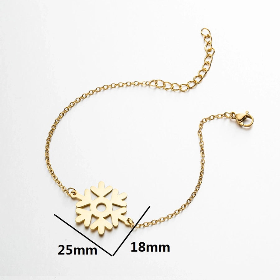 Braccialetti di fiocchi di neve [201 acciaio inossidabile, oro 18K placcato]