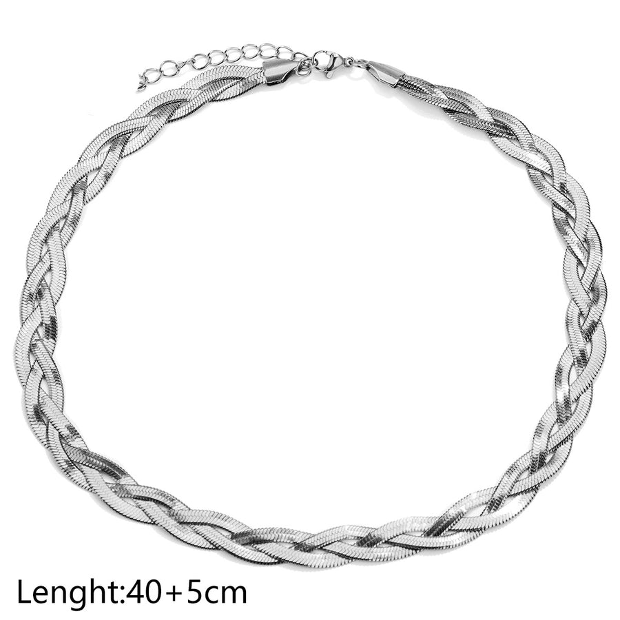 Bracciale/collana a catena della treccia [acciaio inossidabile 304]