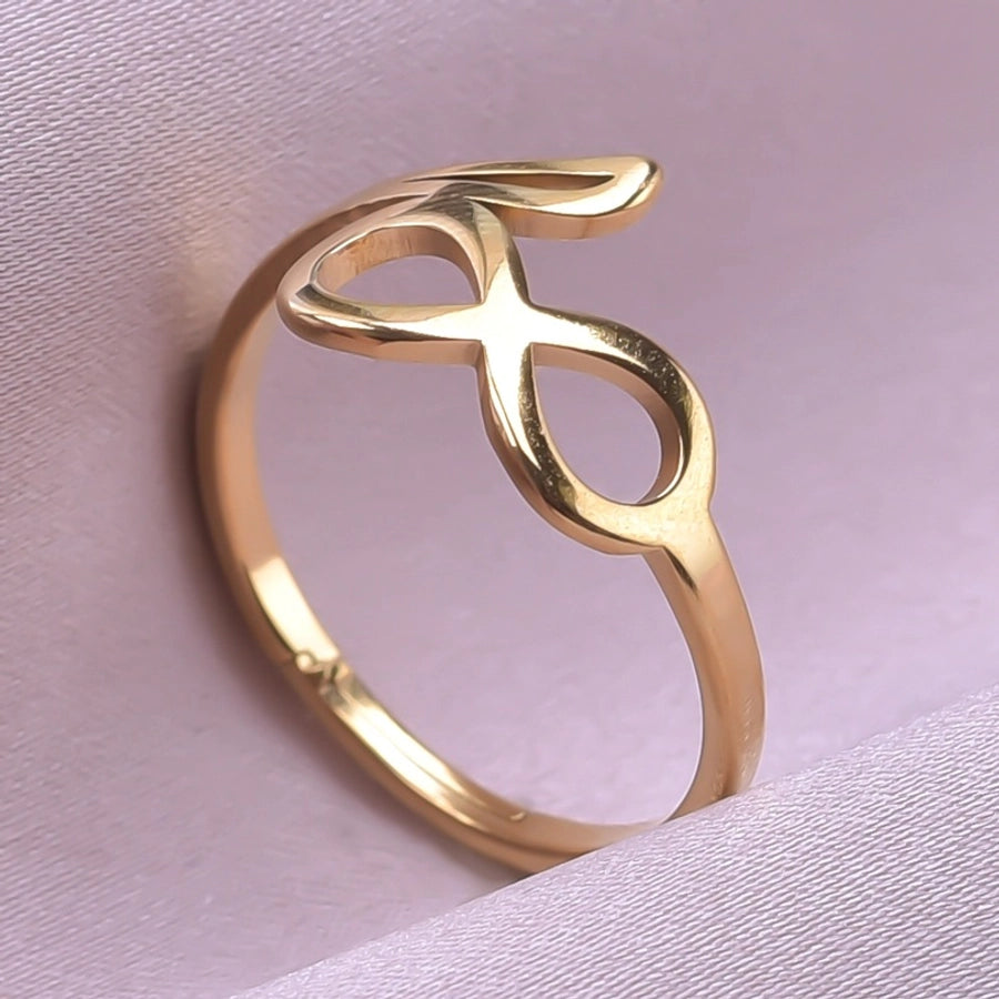 Anillo de infinito [304 acero inoxidable chapado en oro de 18k]