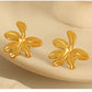 Flower Earrings [304 Stainless Steel,18K Gold Plated]