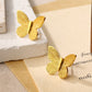 Butterfly Ear studs [304 rustfrit stål, 18k guldbelagt]