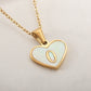 Letter Shell Heart Pendant Necklace [304 Stainless Steel,18K Gold Plated]