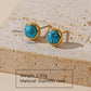 Retro Round Plastic Turquoise Jewelry Set [304 Stainless Steel, 18K Gold Plated]