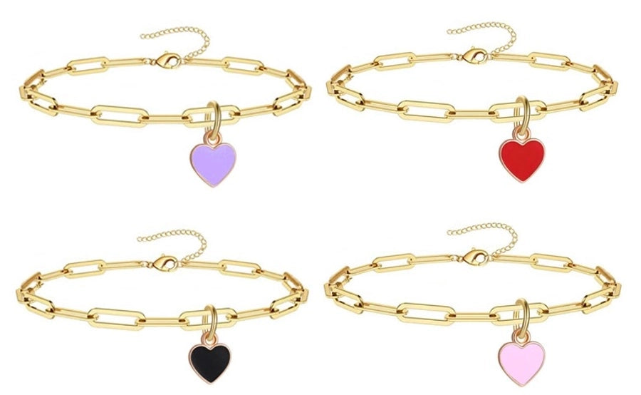 Heart Shape Chain Bracelet/Anklet [Stainless Steel]