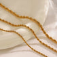 Twist Rope Chain Bracelets [304 Stainless Steel,18K Gold Plated]