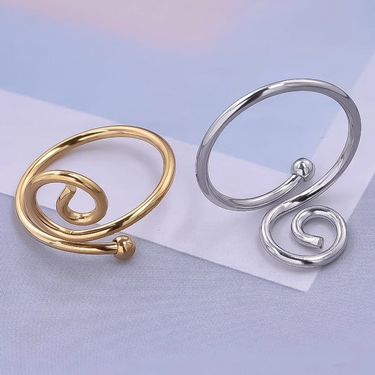 Anello Swirl [304 in acciaio inossidabile, oro 18K placcato]