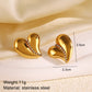 Heart Shape Bow Knot Earrings [304 Stainless Steel]