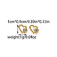 Double Heart Shape Zircon Earrings [304 Stainless Steel,14K Gold Plated]