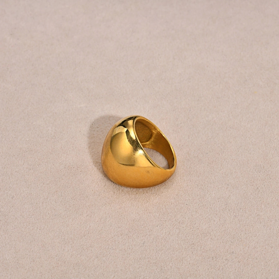 Anello rotondo [304 in acciaio inossidabile 18K oro placcato]