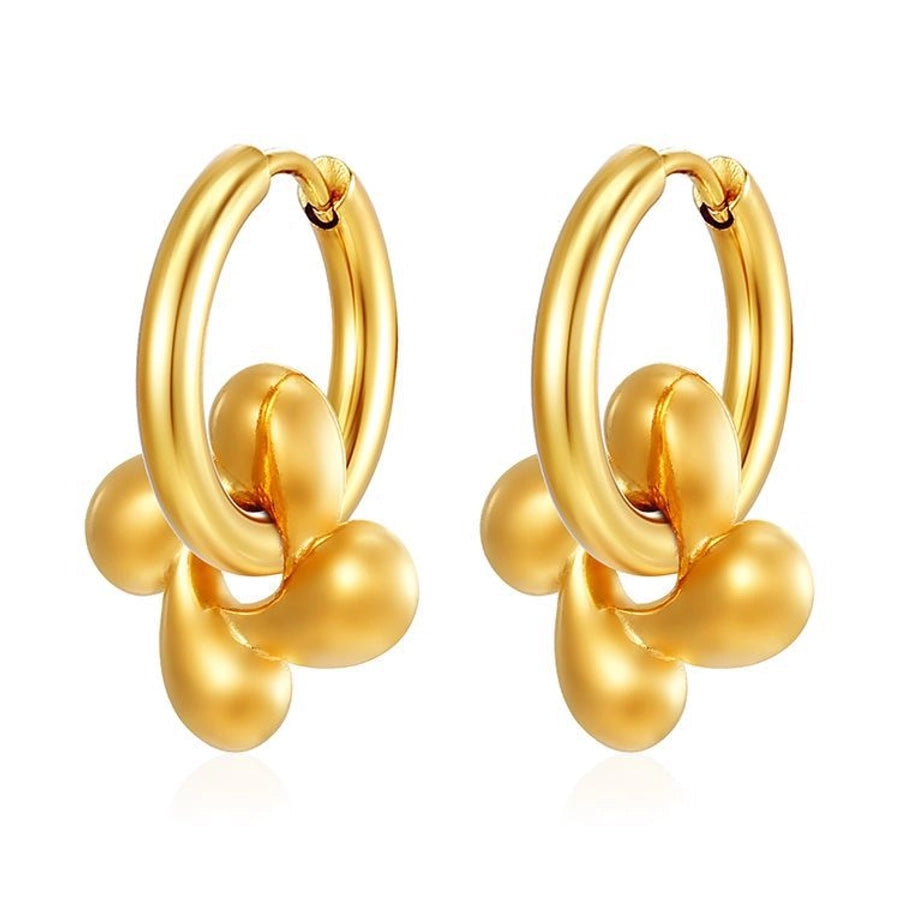 Geometric Star Spiral Drop Earrings [304 Stainless Steel,18K Gold Plated]