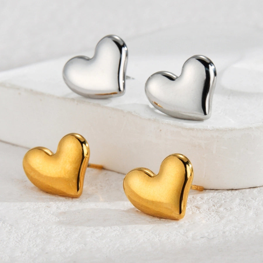 Mix Heart Zircon Designs Earrings [304 Stainless Steel,18K Gold Plated]