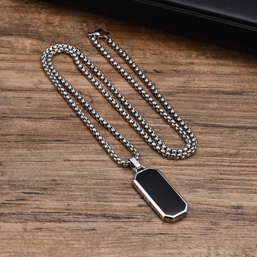 Rectangle Epoxy Necklace [304 Stainless Steel 18K Gold Plated]