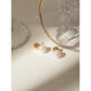 Round Artificial Pearl Earrings [304 Stainless Steel,18K Gold Plated]