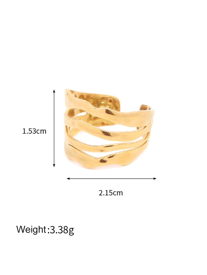 Uregelmessige linjer ring [304 rustfritt stål]