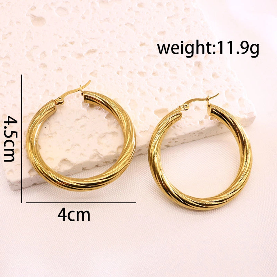 Mélangez des boucles d'oreilles de cerceau [304 en acier inoxydable, 18 carats en or]