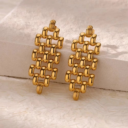 Estilo moderno Geométrico Flower Ear Studs [304 acero inoxidable]