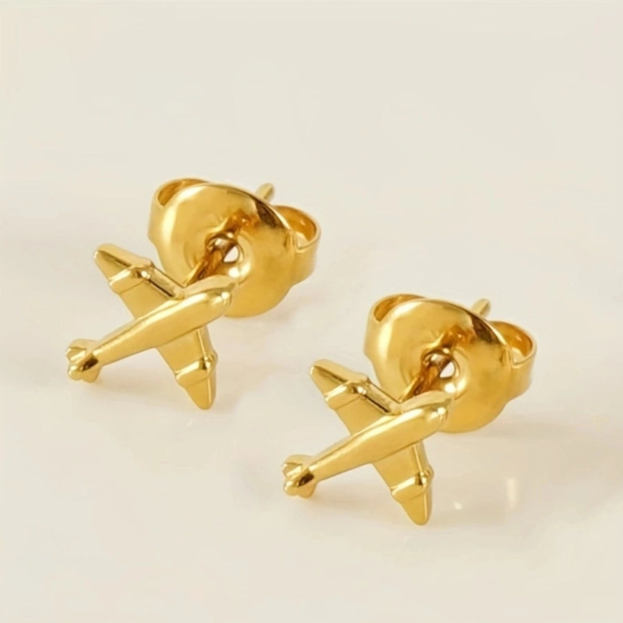 Golden Love Heart/Cloud/Airplane/Mouth Shape Statings [Acero inoxidable]