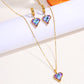 Heart Shape Flower Butterfly Jewelry Set [304 Stainless Steel]