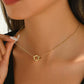 Rhinestones Pendant Necklace [304 Stainless Steel,14K Gold Plated]