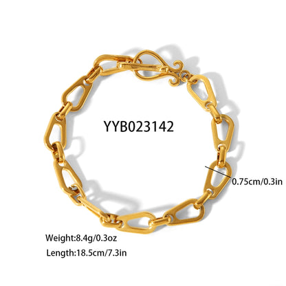 Gocce di bracciale/collana/gioielli a catena cavo [acciaio inossidabile 304, oro 18K placcato]