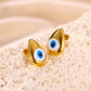 Blue Eyes Drop-Shaped Earrings Stainless Steel]