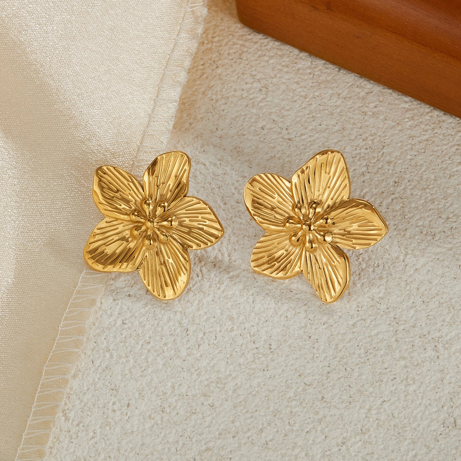 Flower Stud Earrings [304 Stainless Steel]