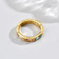 Shiny Round Square Zircon Ring [304 Stainless Steel 14K Gold Plated]