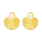 Boucles d'oreilles en perles Scallop [304 en acier inoxydable]