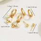 Heart Shape Flower Snake Earrings Set [201 Stainless Steel, 18K Gold Plated]