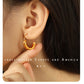 Semicircle Hoop Earrings [304 Stainless Steel,18K Gold Plated]