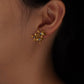 Flower Rhinestones Earrings [304 Stainless Steel,18K Gold Plated]