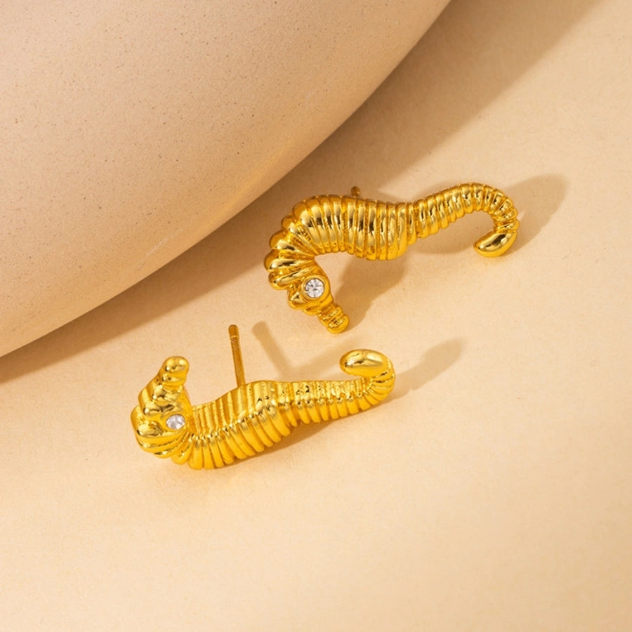 Hippocampus Earrings [304 Stainless Steel,18K Gold Plated]